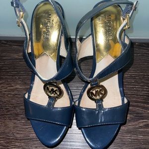 Navy Blue Michael Kors T-strap high heels. Gently used in great condition.